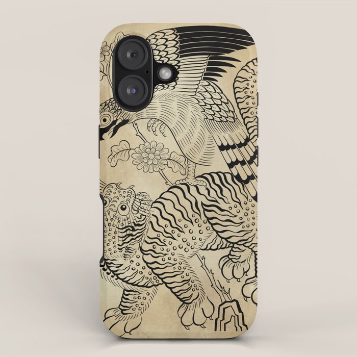 Tiger and hawk Type1 - Minhwa-Korean traditional folk art iPhone Case Gallery Image 1
