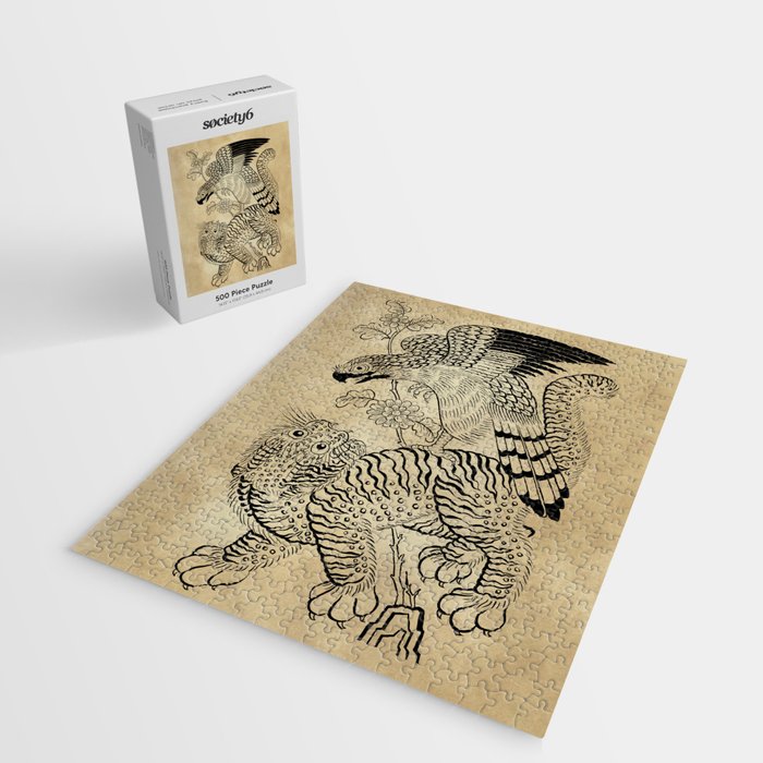 Tiger and hawk Type1 - Minhwa-Korean traditional folk art Jigsaw Puzzle Gallery Image 2