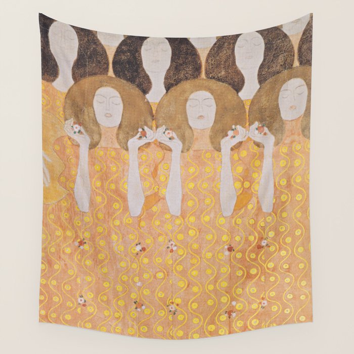 Gustav Klimt - Choir of Angels (Chor Der Paradiesengel) Wall Tapestry Gallery Image 1