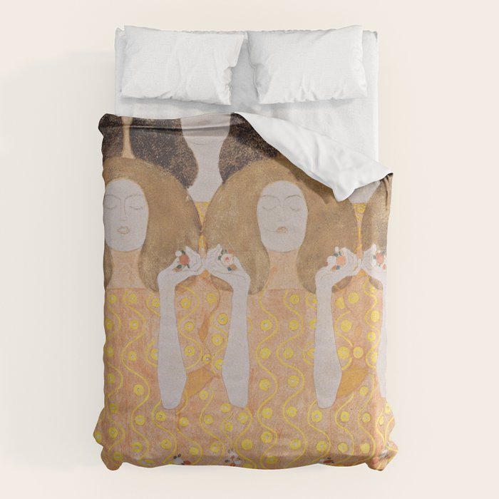 Gustav Klimt - Choir of Angels (Chor Der Paradiesengel) Duvet Cover Gallery Image 1