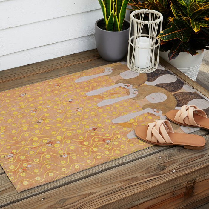 Gustav Klimt - Choir of Angels (Chor Der Paradiesengel) Outdoor Rug Gallery Image 2