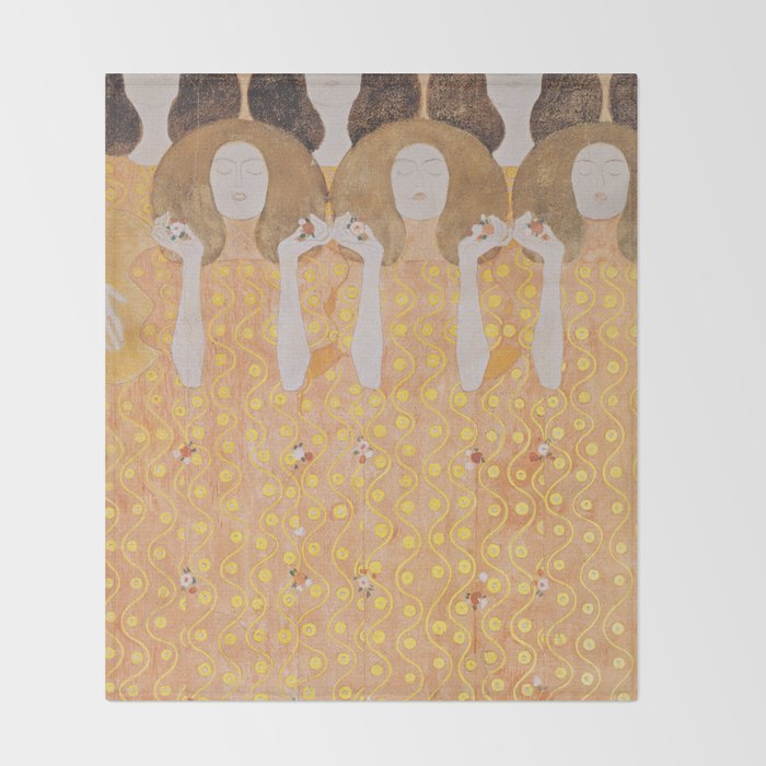 Gustav Klimt - Choir of Angels (Chor Der Paradiesengel) Throw Blanket Gallery Image 2