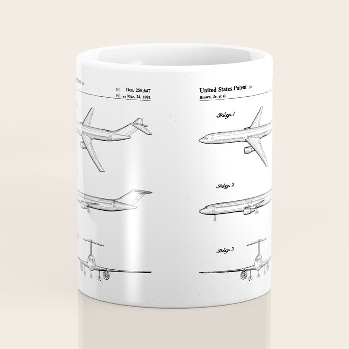 Boeing 777 Airliner Patent - 777 Airplane Art - Black Chalkboard Coffee Mug Gallery Image 4