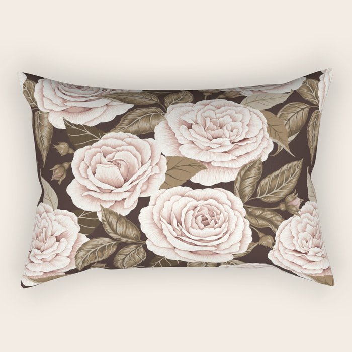 A Realm Of Roses - Dark Academia Pink Rectangular Pillow Gallery Image 1