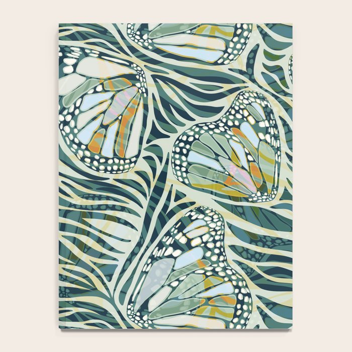 Abstract Retro Boho Butterfly Zebra Pattern - teal green Notebook Gallery Image 4