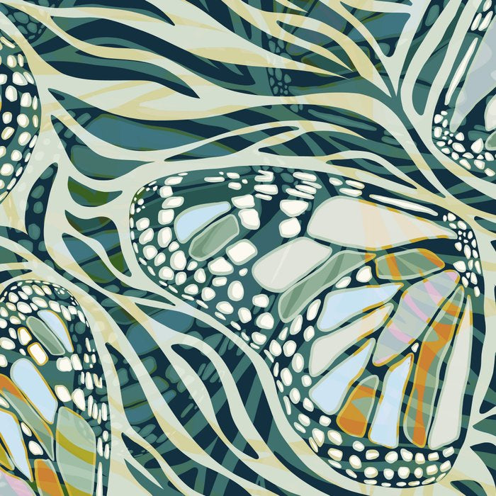 Abstract Retro Boho Butterfly Zebra Pattern - teal green Coffee Mug Gallery Image 2
