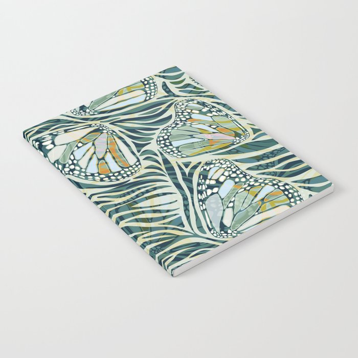 Abstract Retro Boho Butterfly Zebra Pattern - teal green Notebook Gallery Image 2