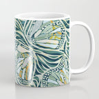 Abstract Retro Boho Butterfly Zebra Pattern - teal green Coffee Mug Gallery Image 1
