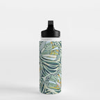 Abstract Retro Boho Butterfly Zebra Pattern - teal green Water Bottle Gallery Image 3