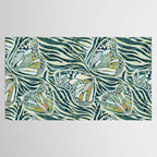 Abstract Retro Boho Butterfly Zebra Pattern - teal green Tablecloth Gallery Image 2