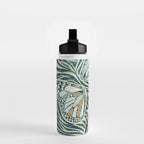 Abstract Retro Boho Butterfly Zebra Pattern - teal green Water Bottle Gallery Image 2
