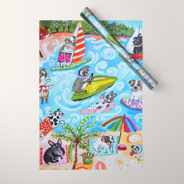Dogs at the Beach Wrapping Paper Gallery Image 1
