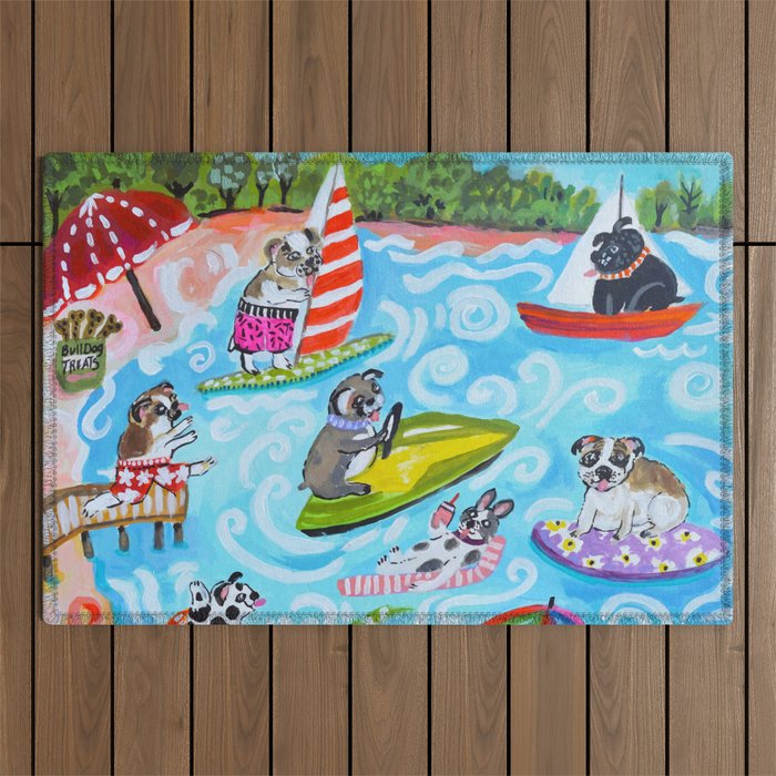 Dogs at the Beach Outdoor Rug Gallery Image 1