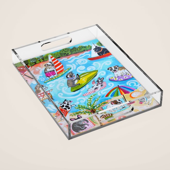 Dogs at the Beach Acrylic Tray Gallery Image 1