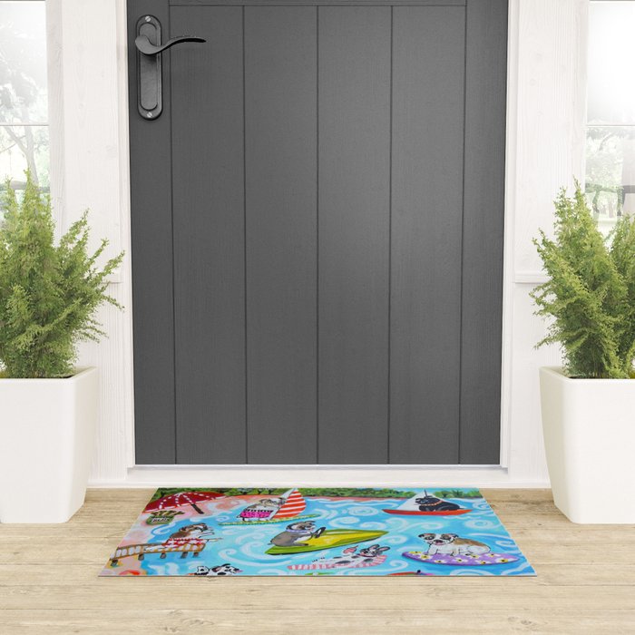 Dogs at the Beach Welcome Mat Gallery Image 3