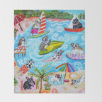 Dogs at the Beach Throw Blanket Gallery Image 2