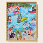 Dogs at the Beach Serving Tray Gallery Image 1