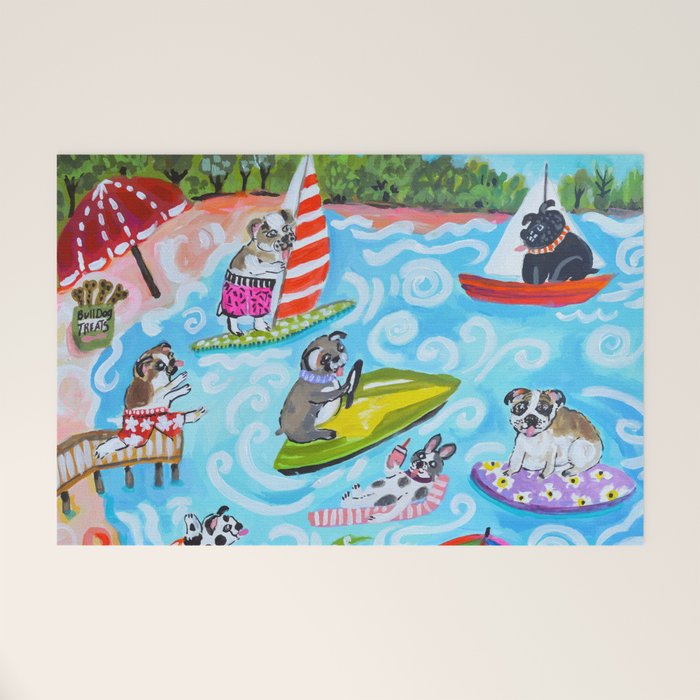 Dogs at the Beach Welcome Mat Gallery Image 1