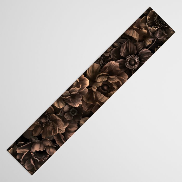 Nocturnal Twilight Brown Petals Floral Elegance Table Runner Gallery Image 3
