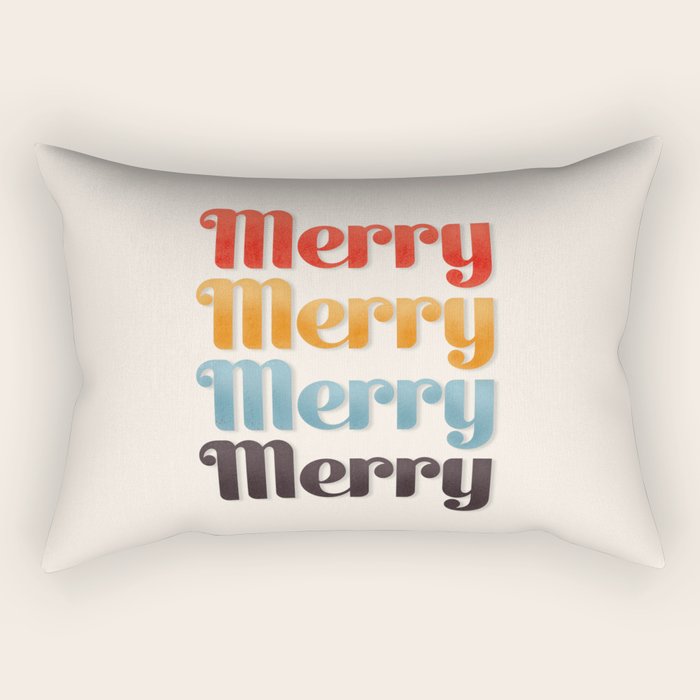 Merry typography Rectangular Pillow Gallery Image 1