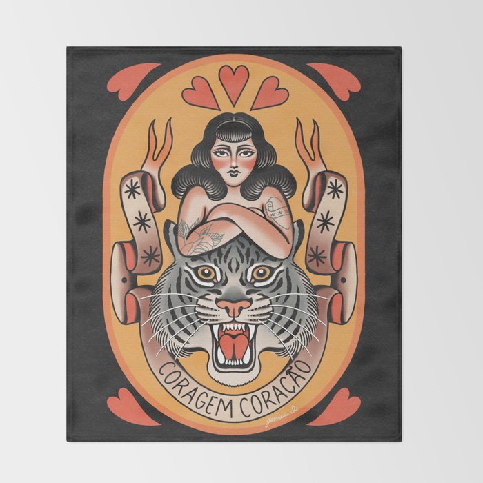 Coragem Coracao (Courage Heart) Throw Blanket Gallery Image 2