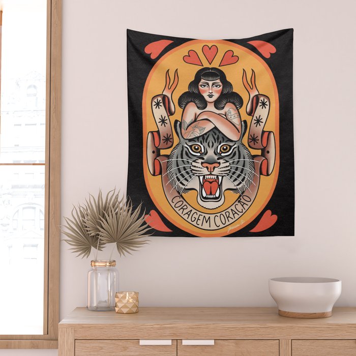 Coragem Coracao (Courage Heart) Wall Tapestry Gallery Image 2