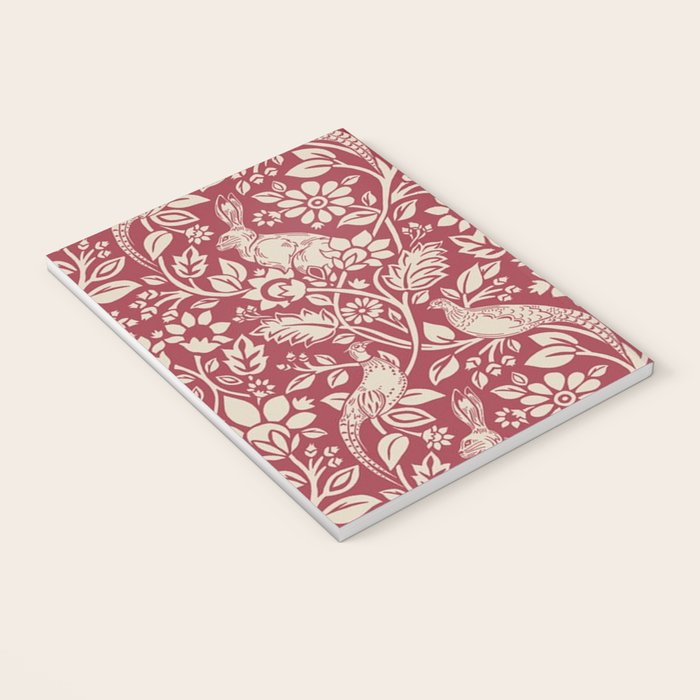 William Morris Merton Brer Rabbit Madder Red Pattern Notebook Gallery Image 3