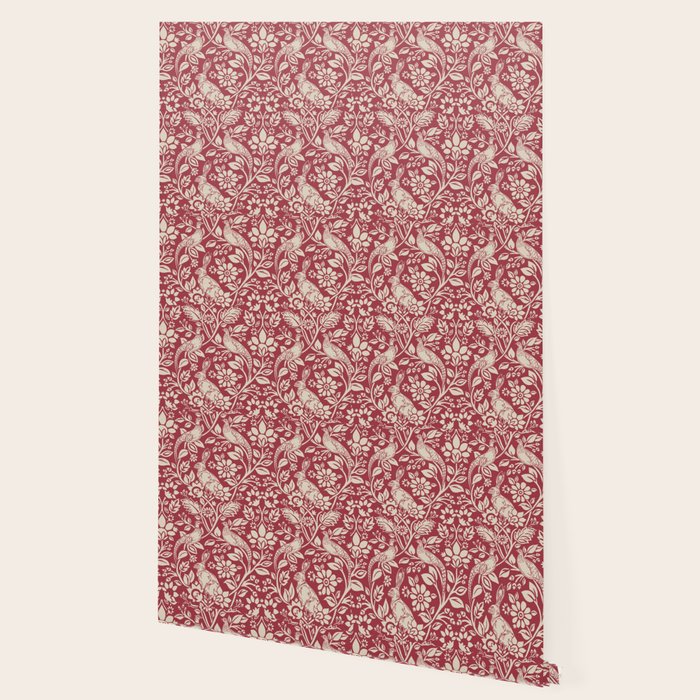 William Morris Merton Brer Rabbit Madder Red Pattern Wallpaper Gallery Image 2