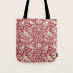 William Morris Merton Brer Rabbit Madder Red Pattern Tote Bag Gallery Image 1