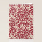 William Morris Merton Brer Rabbit Madder Red Pattern Stationery Card Gallery Image 2