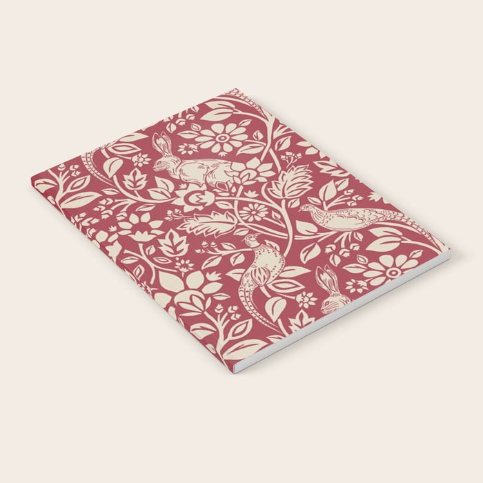 William Morris Merton Brer Rabbit Madder Red Pattern Notebook Gallery Image 2