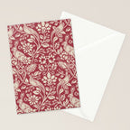 William Morris Merton Brer Rabbit Madder Red Pattern Stationery Card Gallery Image 2