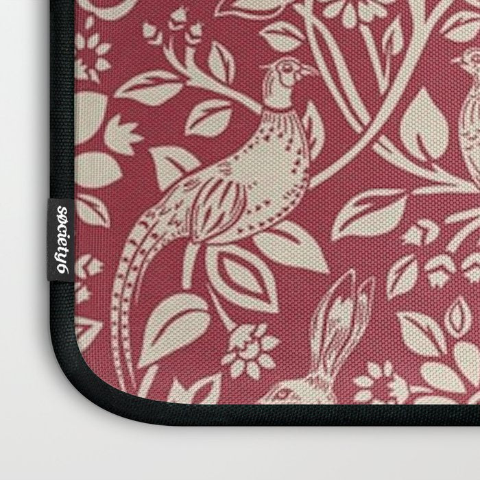William Morris Merton Brer Rabbit Madder Red Pattern Laptop Sleeve Gallery Image 3