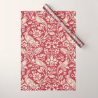 William Morris Merton Brer Rabbit Madder Red Pattern Wrapping Paper Gallery Image 1