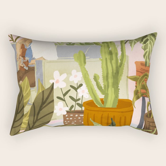 Playing For My Plants Rectangular Pillow Gallery Image 2