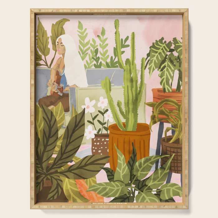 Playing For My Plants Serving Tray Gallery Image 1