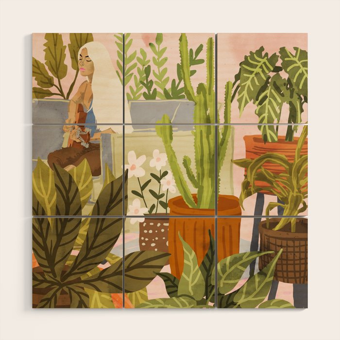Playing For My Plants Wood Wall Art Gallery Image 1