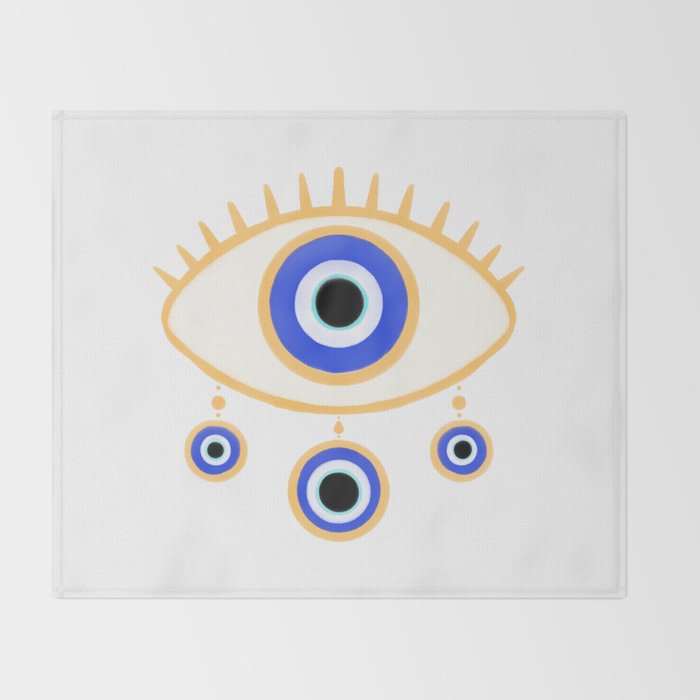 Evil Eye Amulet Charm Throw Blanket Gallery Image 2