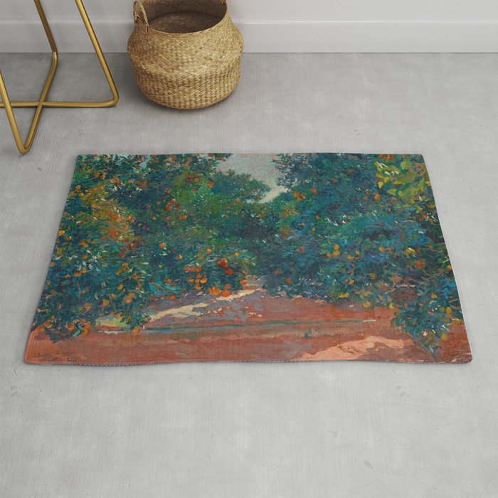 Orange Trees In Alcira byJoaquín Sorolla, 1904 Rug Gallery Image 1