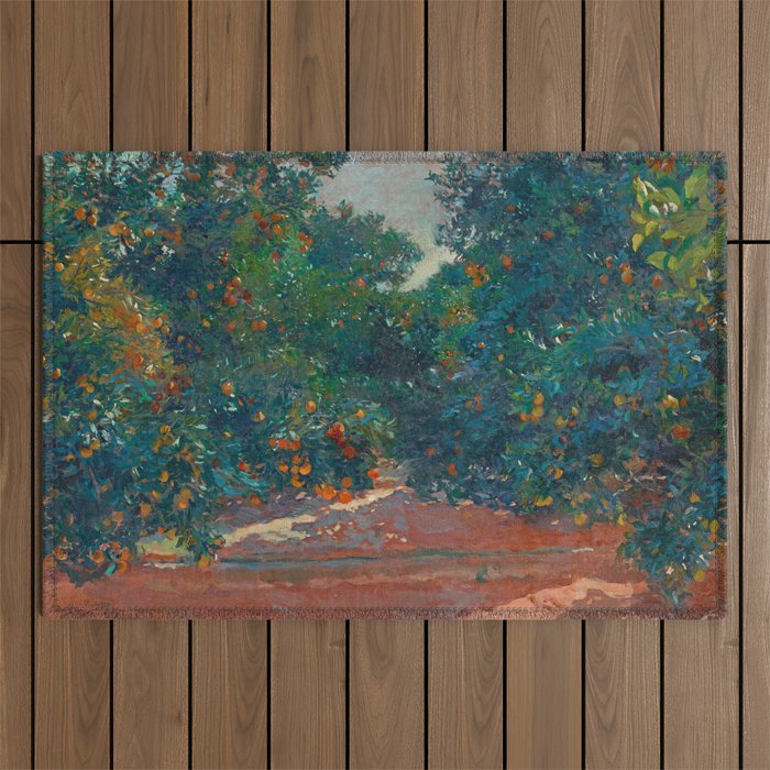 Orange Trees In Alcira byJoaquín Sorolla, 1904 Outdoor Rug Gallery Image 1