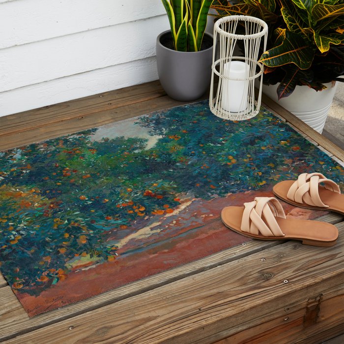 Orange Trees In Alcira byJoaquín Sorolla, 1904 Outdoor Rug Gallery Image 2