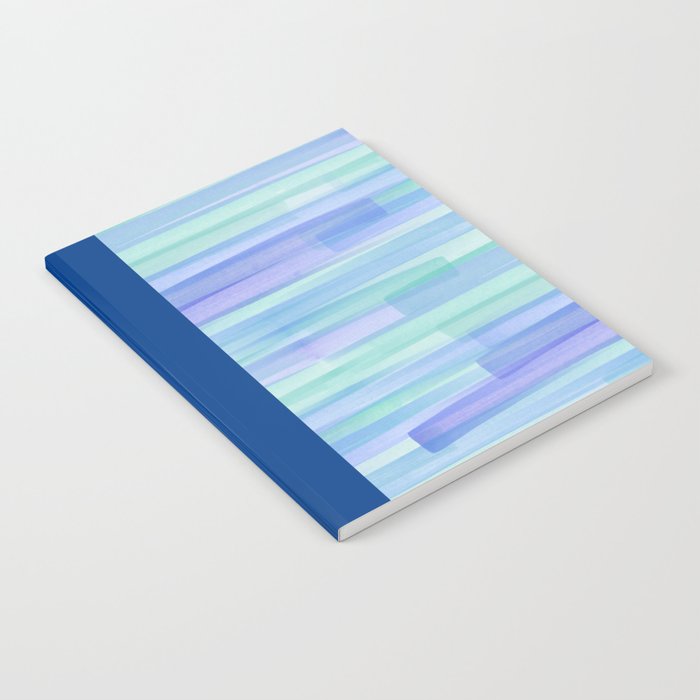 Abstract Watercolor Waves in Cool Blue Notebook Gallery Image 1