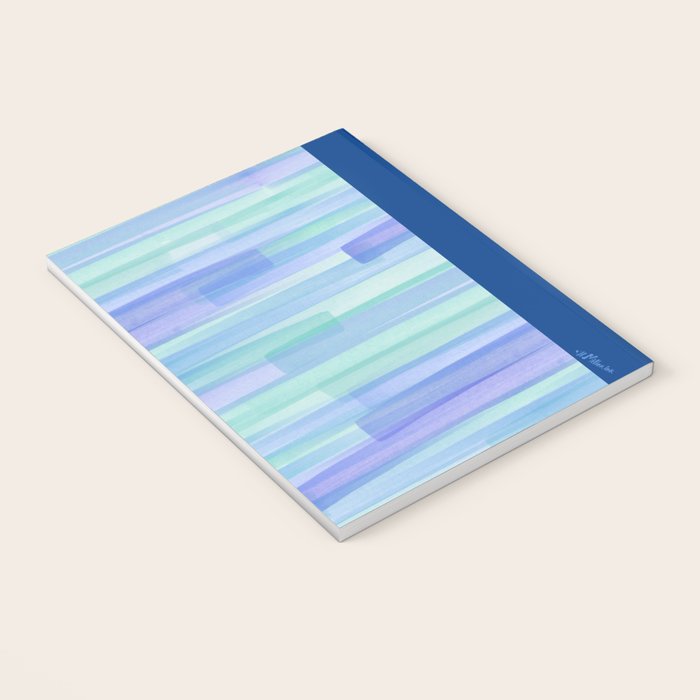 Abstract Watercolor Waves in Cool Blue Notebook Gallery Image 3