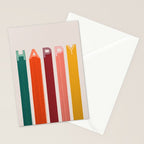 Happy Letters in Retro Colors Stationery Card Gallery Image 2