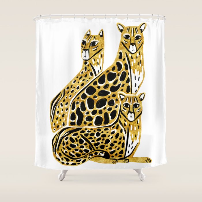 Gold Cheetahs Shower Curtain Gallery Image 1