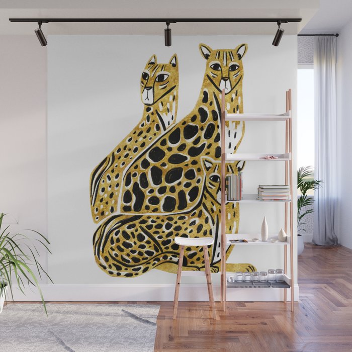 Gold Cheetahs Wall Mural Gallery Image 1