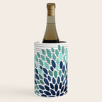 Floral Prints, Gray, Teal and Blue, Abstract Art Wine Chiller Gallery Image 2