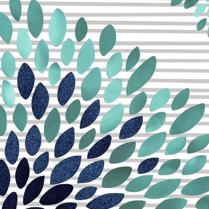 Floral Prints, Gray, Teal and Blue, Abstract Art Coffee Mug Gallery Image 2