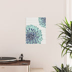 Floral Prints, Gray, Teal and Blue, Abstract Art Poster Gallery Image 2