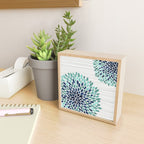 Floral Prints, Gray, Teal and Blue, Abstract Art Mini Art Print Gallery Image 2